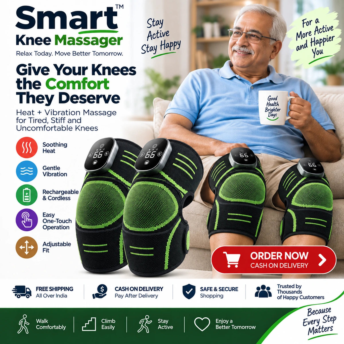 Smart Knee Massager For Knee Relief and Comfort - 50% Off