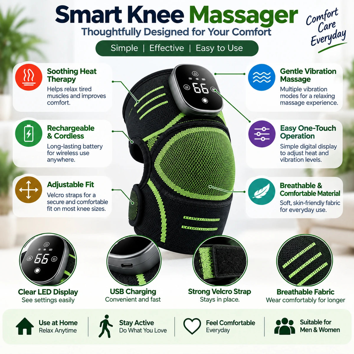 Smart Knee Massager For Knee Relief and Comfort - 50% Off