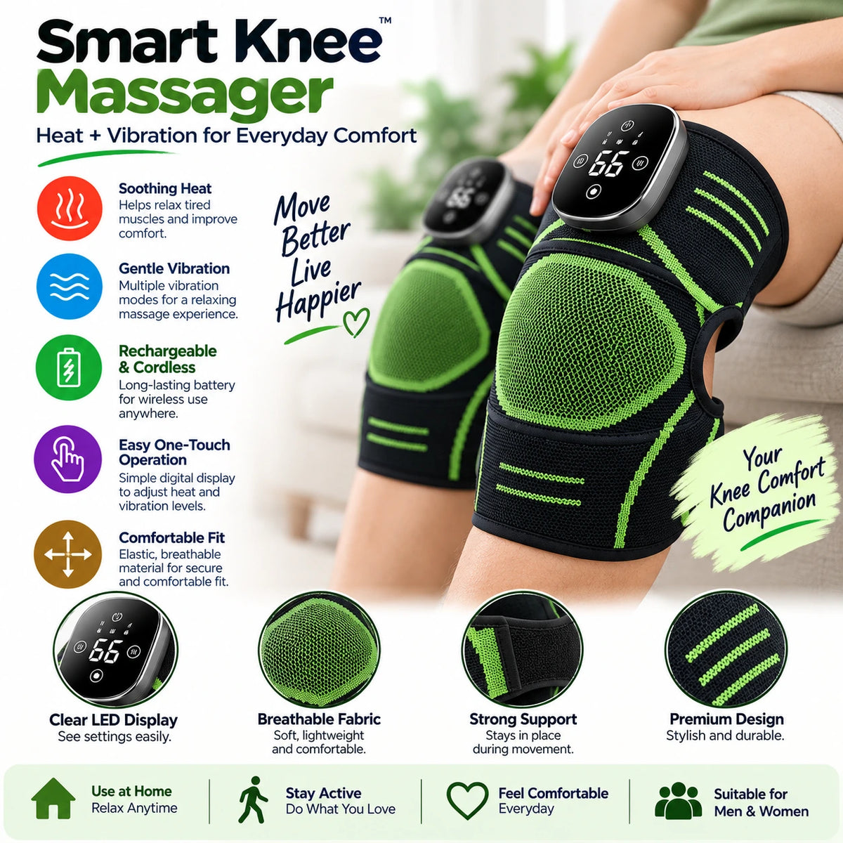 Smart Knee Massager For Knee Relief and Comfort - 50% Off