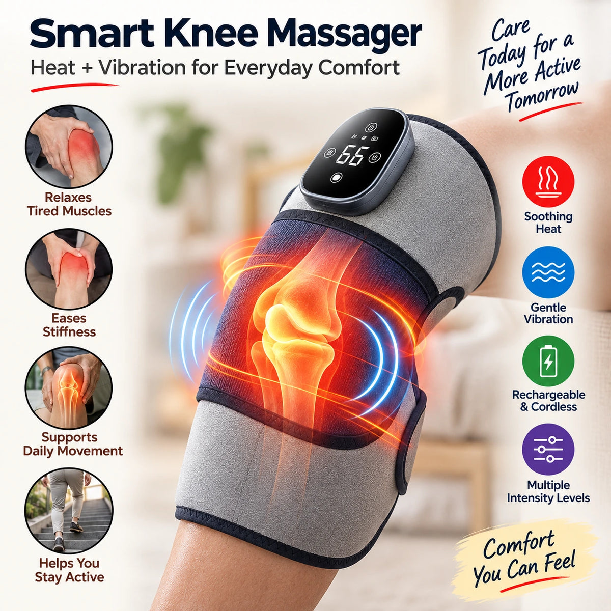 Smart Knee Massager For Knee Relief and Comfort - 50% Off